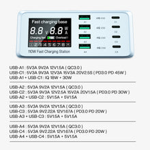Load image into Gallery viewer, Wireless Charging Station With 8 USB Charger Ports