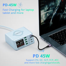 Load image into Gallery viewer, Wireless Charging Station With 8 USB Charger Ports