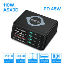 Load image into Gallery viewer, Wireless Charging Station With 8 USB Charger Ports