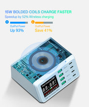 Load image into Gallery viewer, Wireless Charging Station With 8 USB Charger Ports