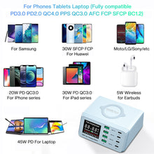 Load image into Gallery viewer, Wireless Charging Station With 8 USB Charger Ports