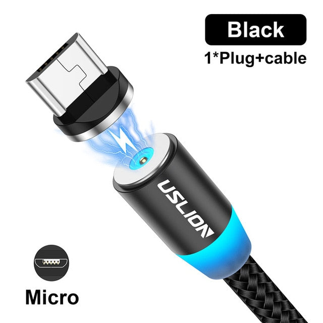 Magnetic USB Cable Fast Charging For Micro USB, Type-C, iPhone