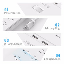 Load image into Gallery viewer, Power Strip 8/10 AC Outlets with 2 USB Ports
